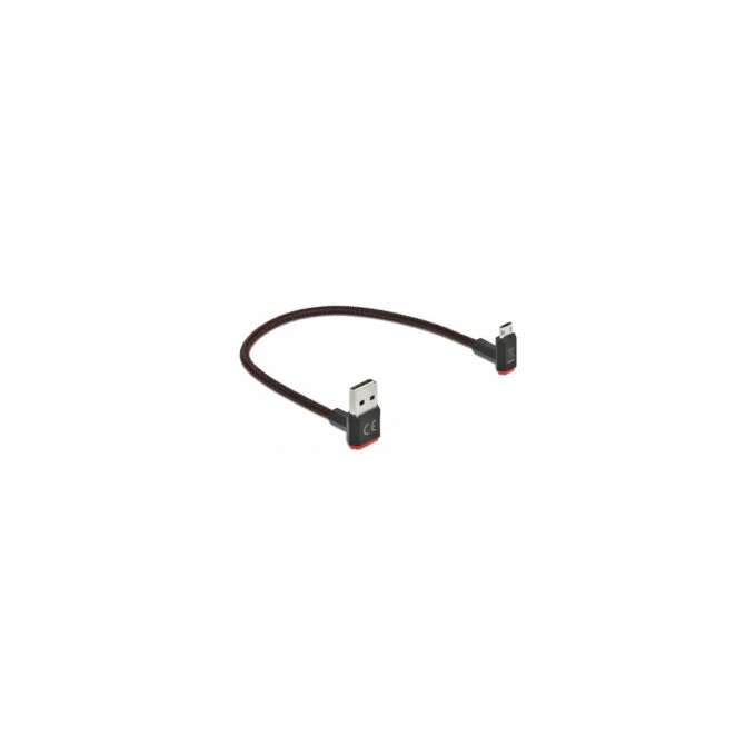 Delock EASY-USB 2.0 Kabel Typ-A Stecker zu EASY-USB Typ Micro-B Stecker gewinkelt oben unten 0.2 m schwarz — image 2