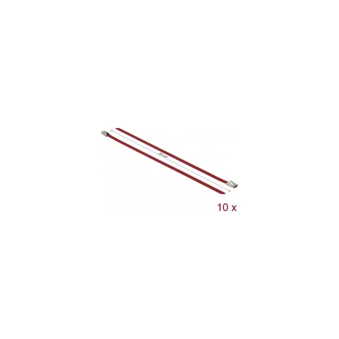Delock Edelstahlkabelbinder L 200 x B 4.6 mm rot 10 Stück — image 2