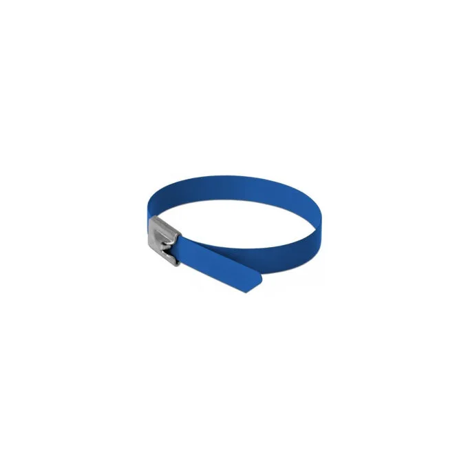 Delock Edelstahlkabelbinder L 200 x B 7.9 mm blau 10 Stück — image 1