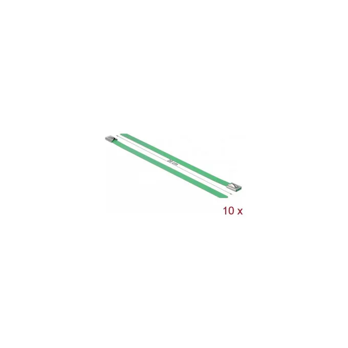 Delock Edelstahlkabelbinder L 200 x B 7.9 mm grün 10 Stück — image 2