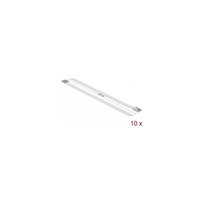 Delock Edelstahlkabelbinder L 200 x B 7.9 mm weiß 10 Stück — image 1