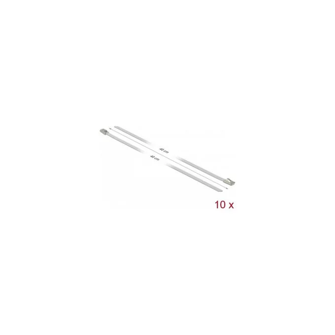 Delock Edelstahlkabelbinder L 400 x B 4.6 mm weiß 10 Stück — image 2