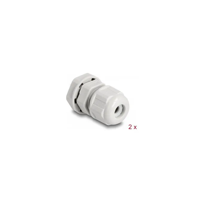 Delock EX-Kabelverschraubung M12 grau 2 Stück — image 1