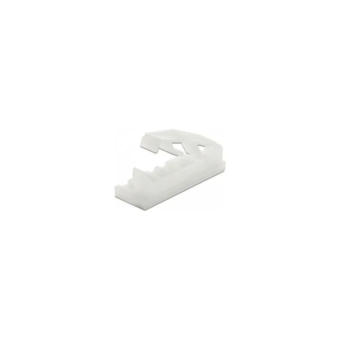 Delock Flachbandkabelhalter mit Verschlussclip selbstklebend schraubbar natur 10 Stück — image 1