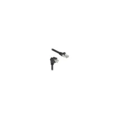 Delock GigE Kamera Kabel RJ45 Stecker 45° gedreht und 90° gewinkelt mit Schrauben zu RJ45 Stecker Cat.6 S FTP 2 m sch...
