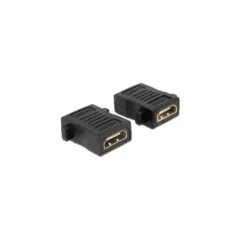 DELOCK HDMI A Female to A Female Coupler - 65509 - Black, Gold-Plated Contacts