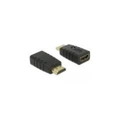 DELOCK HDMI-A Male to HDMI-A Female EDID Emulator Adapter - 63320 - Black, 4K60Hz