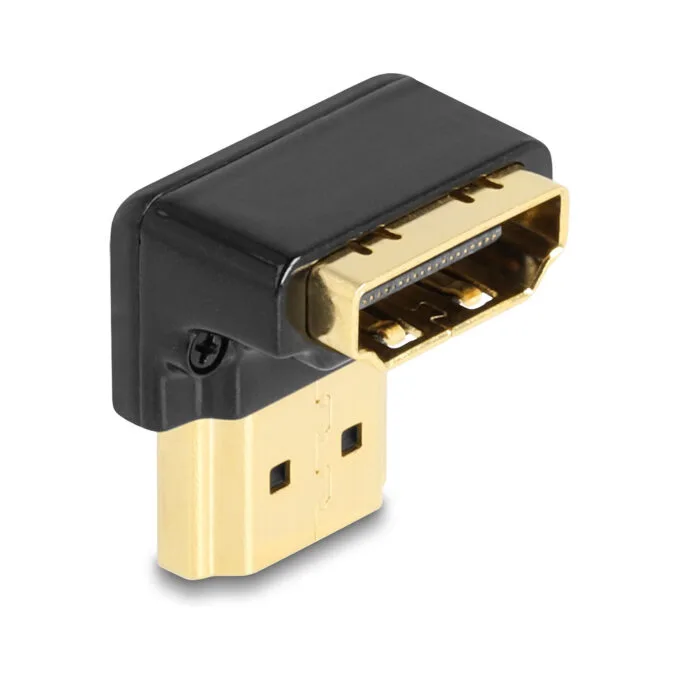 Delock HDMI Adapter Stecker zu Buchse 90° unten gewinkelt 8K 60 Hz Metall — image 2