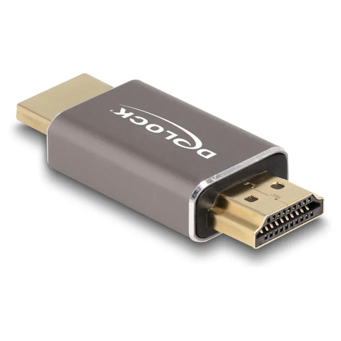 Delock HDMI Adapter Stecker zu Stecker 8K 60 Hz grau Metall — image 2