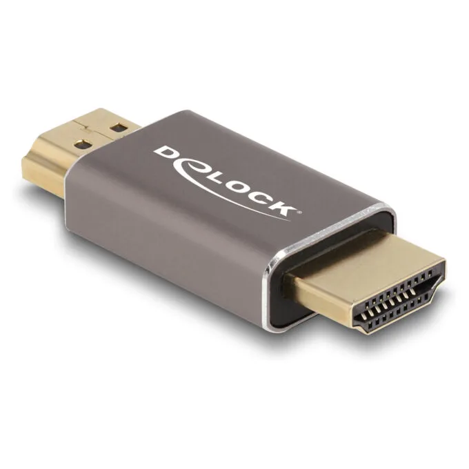 Delock HDMI Adapter Stecker zu Stecker 8K 60 Hz grau Metall — image 1