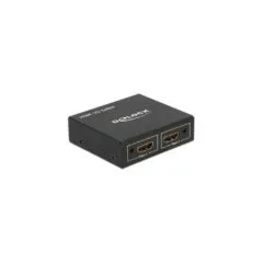 DELOCK HDMI Splitter 1x HDMI In to 2x HDMI Out 4K - 87701 - Black, Metal, 1 m