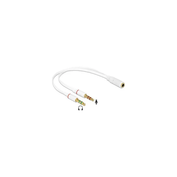 Delock Headset Adapter 1 x 3.5 mm 4 Pin Klinkenbuchse to 2 x 3.5 mm 3 Pin Klinkenstecker — image 2