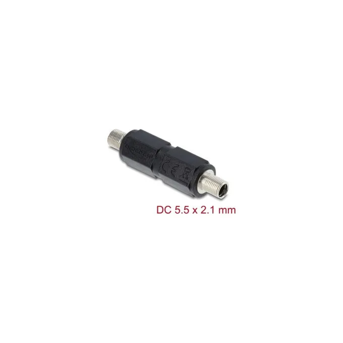 Delock Hohlstecker Adapter DC 5.5 x 2.1 mm Buchse auf Buchse mit Gewinde gerade — image 2