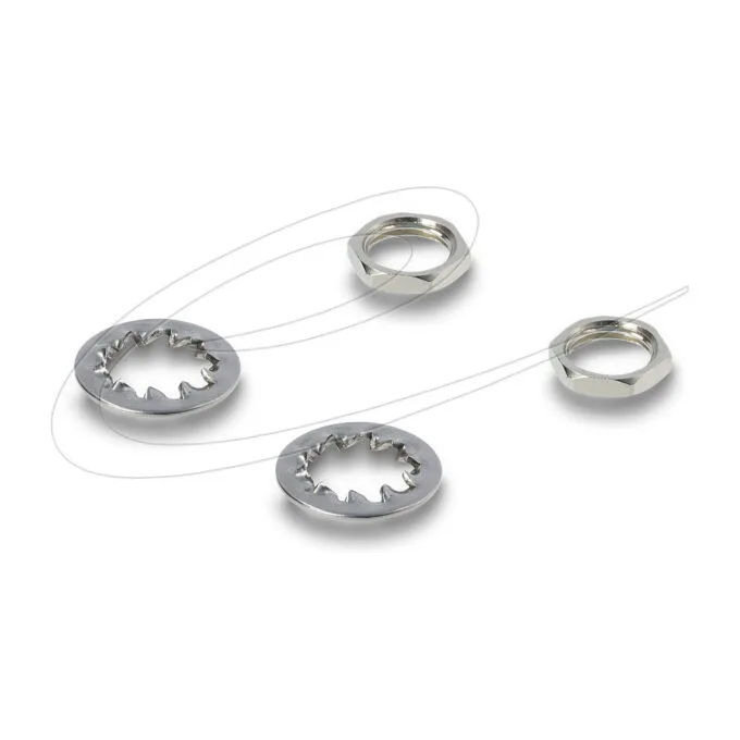 Delock Hohlstecker Adapter DC 5.5 x 2.1 mm Buchse auf Buchse mit Gewinde gewinkelt 90° — image 2