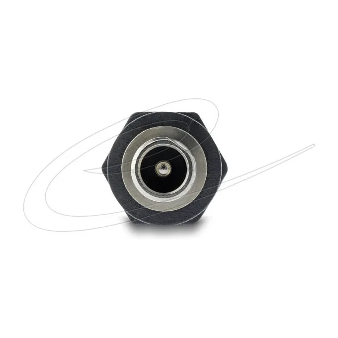 Delock Hohlstecker Adapter DC 5.5 x 2.1 mm Buchse auf Buchse mit Gewinde gewinkelt 90° — image 3