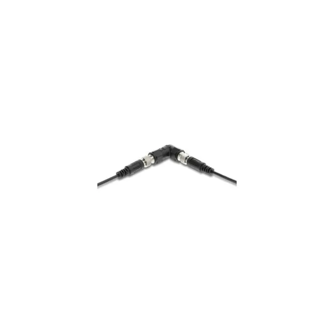 Delock Hohlstecker Adapter DC 5.5 x 2.5 mm Buchse auf Buchse mit Gewinde gewinkelt 90° — image 5