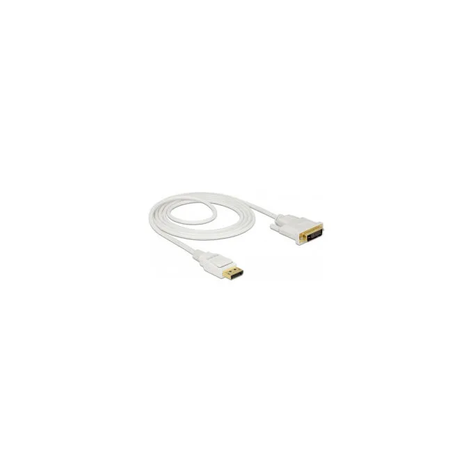 Delock Kabel DisplayPort 1.2 Stecker to DVI 24+1 Stecker Passiv 4K 30 Hz 2 m weiß — image 1