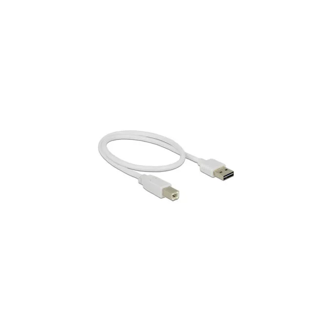Delock Kabel EASY-USB 2.0 Typ-A Stecker to USB 2.0 Typ-B Stecker 0.5 m weiß — image 2