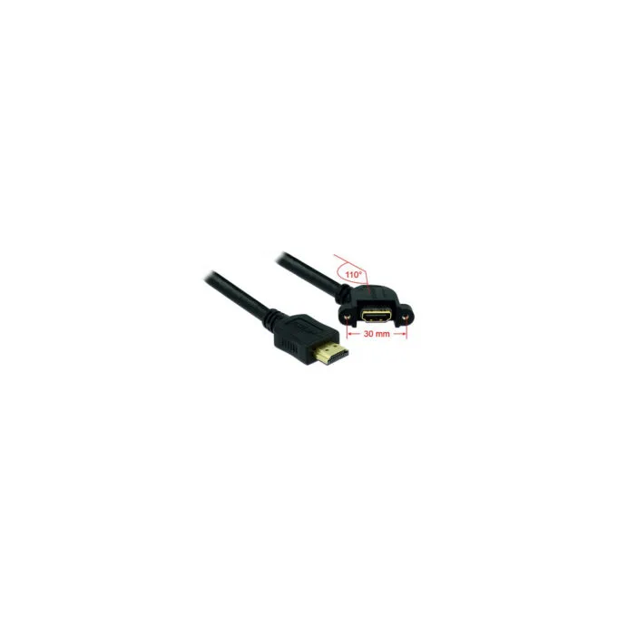 Delock Kabel HDMI-A Stecker to HDMI-A Buchse zum Einbau 110° gewinkelt 4K 30 Hz 1 m — image 2