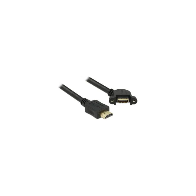 Delock Kabel HDMI-A Stecker to HDMI-A Buchse zum Einbau 110° gewinkelt 4K 30 Hz 1 m — image 1