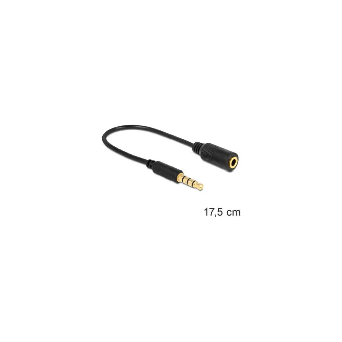 Delock Kabel Klinke 3.5 mm 4 Pin Stecker to Klinke 3.5 mm 4 Pin Buchse — image 1
