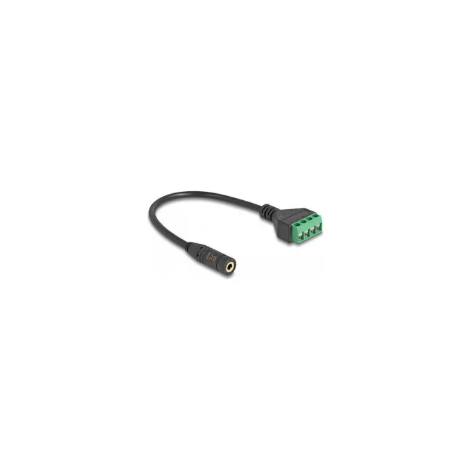 Delock Kabel Klinkenbuchse 3.5 mm 4 Pin zu Terminalblock Adapter 20 cm — image 2