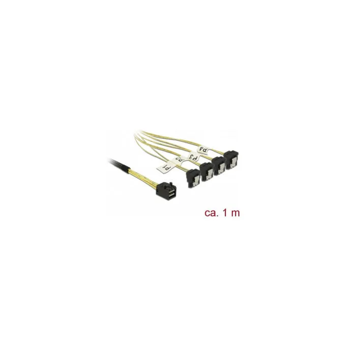 Delock Kabel Mini SAS HD SFF-8643 to 4 x SATA 7 Pin gewinkelt 1 m — image 2