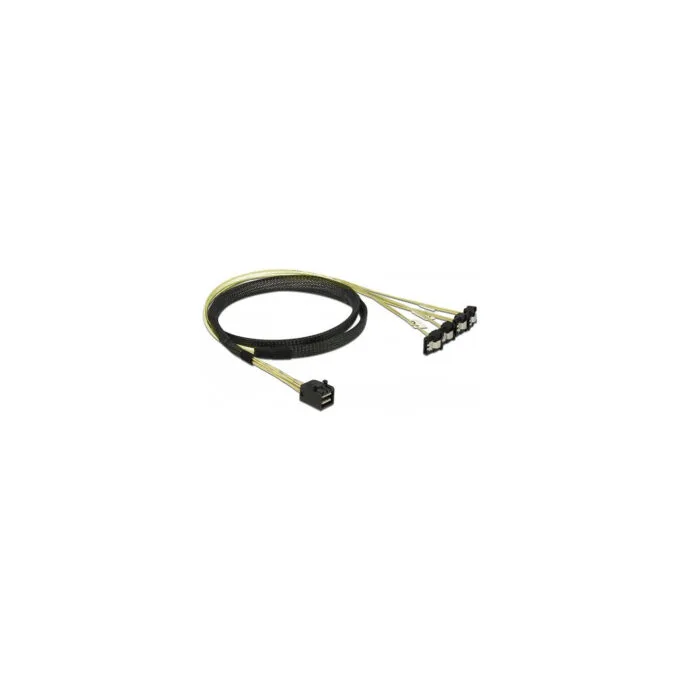 Delock Kabel Mini SAS HD SFF-8643 to 4 x SATA 7 Pin gewinkelt 1 m — image 1