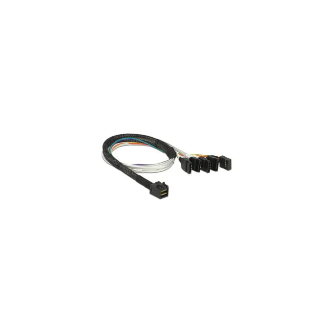 Delock Kabel Mini SAS SFF-8643 to 4 x SATA 7 Pin + Sideband 0.5 m Metall — image 2