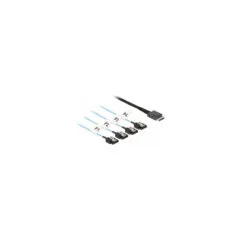 Delock Kabel OCuLink SFF-8611 to 4 x SATA 7 Pin 1 m Metall