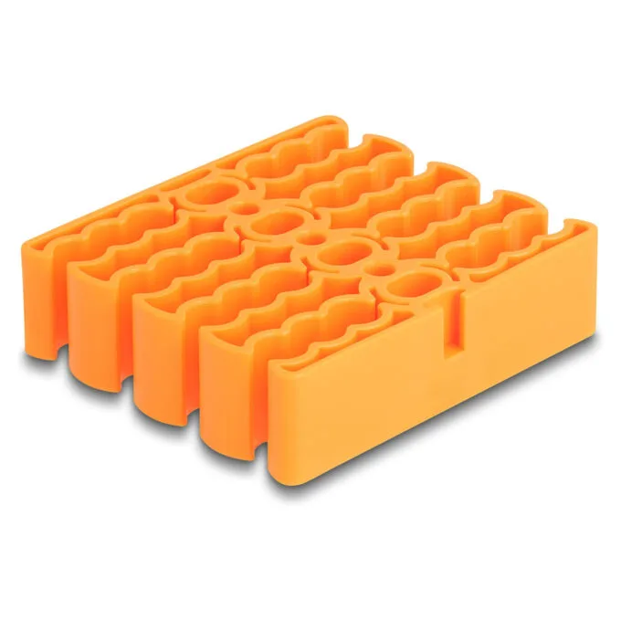 Delock Kabel-Organizer mit 24 Kabeleinführungen orange — image 1