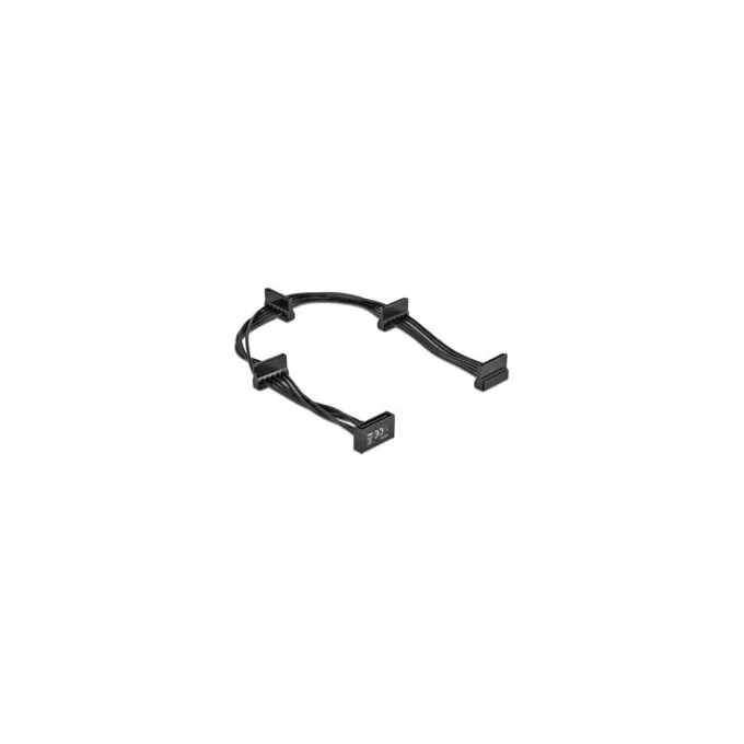 Delock Kabel Power SATA 15 Pin Stecker to 4 x SATA 15 Pin Buchse 40 cm schwarz — image 1