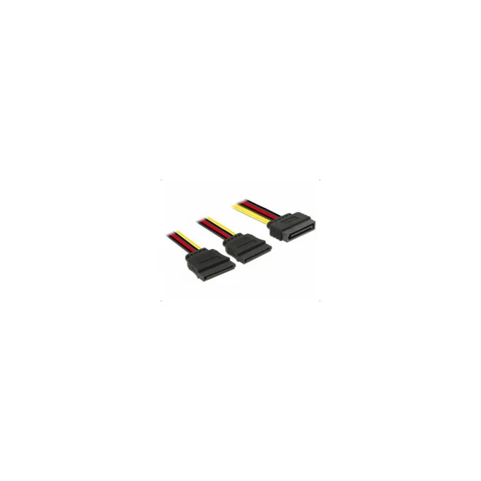 Delock Kabel Power SATA 15 Pin to 2 x SATA HDD - gerade — image 1