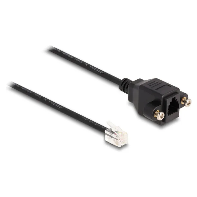 Delock Kabel RJ10 Stecker zu RJ10 Buchse zum Einbau 30 cm schwarz — image 1