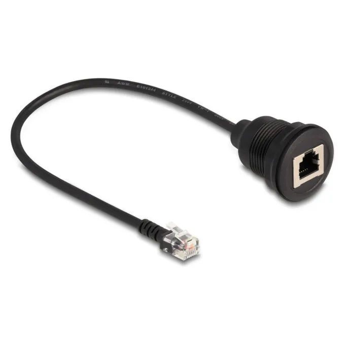 Delock Kabel RJ12 Stecker zu RJ12 Buchse zum Einbau 30 cm schwarz — image 2