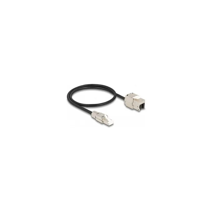 Delock Kabel RJ45 Stecker feldkonfektionierbar zu Keystone Modul RJ45 Buchse Cat.6A 50 cm — image 1