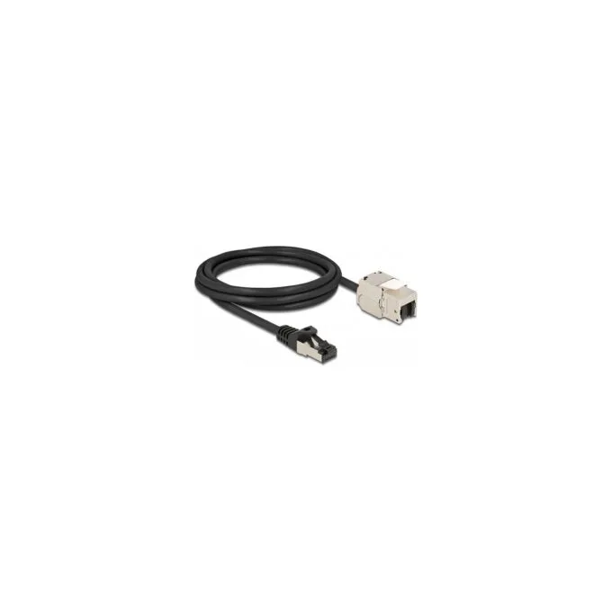 Delock Kabel RJ45 Stecker zu Keystone Modul RJ45 Buchse Cat.6A 2 m schwarz — image 2