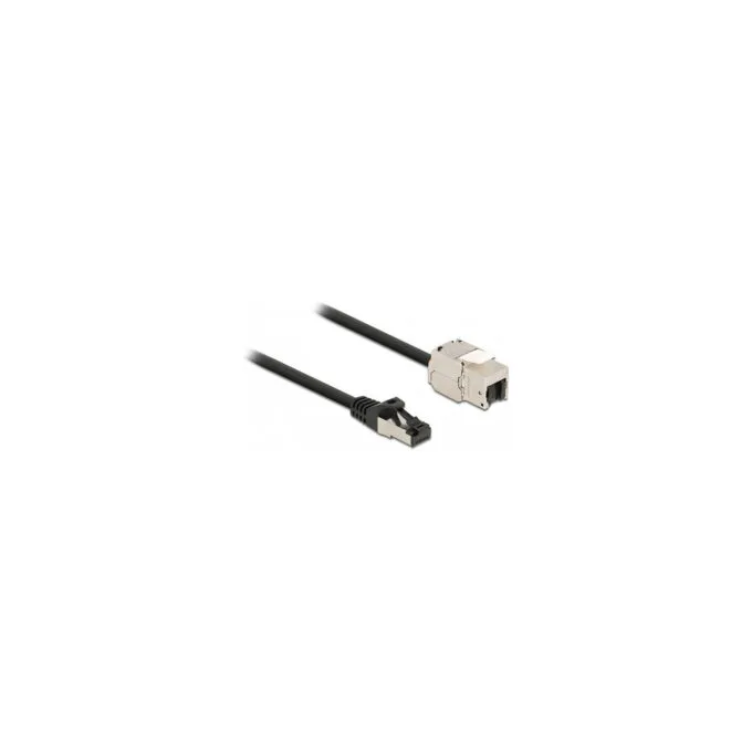 Delock Kabel RJ45 Stecker zu Keystone Modul RJ45 Buchse Cat.6A 2 m schwarz — image 1