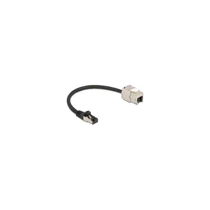 Delock Kabel RJ45 Stecker zu Keystone Modul RJ45 Buchse Cat.6A 25 cm schwarz — image 2