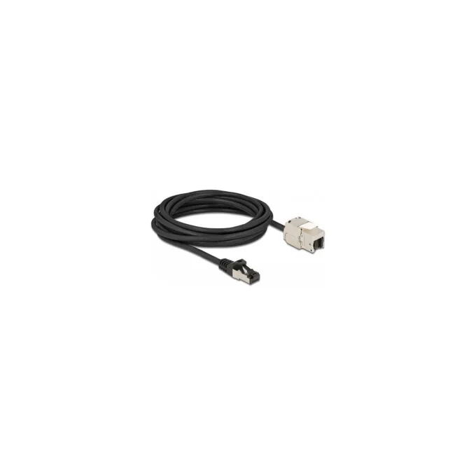Delock Kabel RJ45 Stecker zu Keystone Modul RJ45 Buchse Cat.6A 5 m schwarz — image 2
