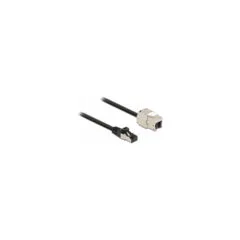 Delock Kabel RJ45 Stecker zu Keystone Modul RJ45 Buchse Cat.6A 5 m schwarz