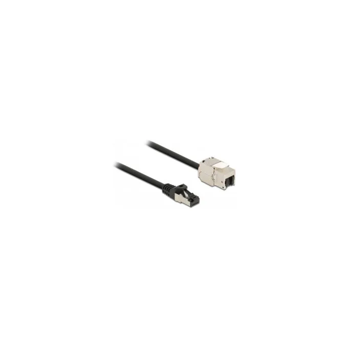 Delock Kabel RJ45 Stecker zu Keystone Modul RJ45 Buchse Cat.6A 5 m schwarz — image 1