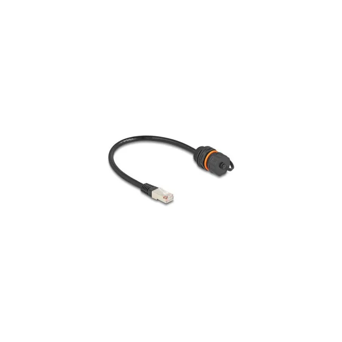 Delock Kabel RJ45 Stecker zu RJ45 Buchse Cat.6A zum Einbau mit M20 Gewinde und Verschlusskappe IP68 staub- und wasser... — image 1