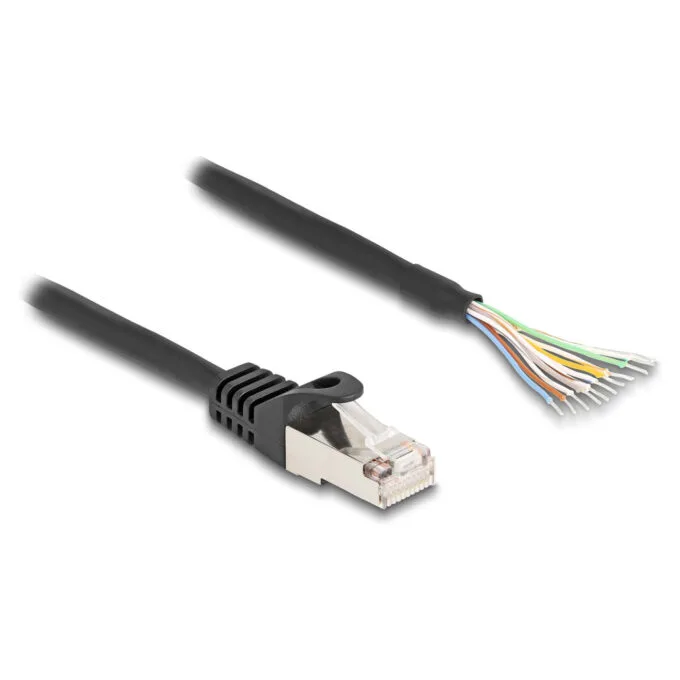 Delock Kabel RJ50 Stecker zu offenen Kabelenden S FTP 0.5 m schwarz — image 1