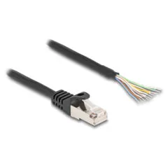 Delock Kabel RJ50 Stecker zu offenen Kabelenden S FTP 1 m schwarz