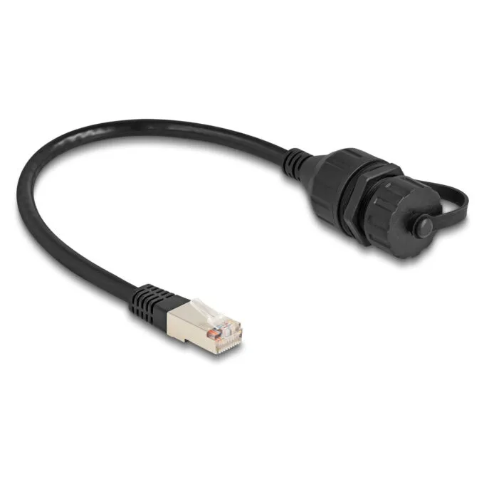 Delock Kabel RJ50 Stecker zu RJ50 Buchse zum Einbau mit Verschlusskappe IP67 staub- und wasserdicht 20 cm — image 2