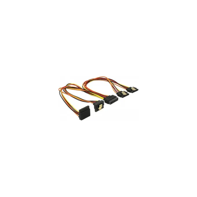 Delock Kabel SATA 15 Pin Strom Stecker mit Einrastfunktion to SATA 15 Pin Strom Buchse 2 x gerade 1 x unten 1 x oben 3... — image 1