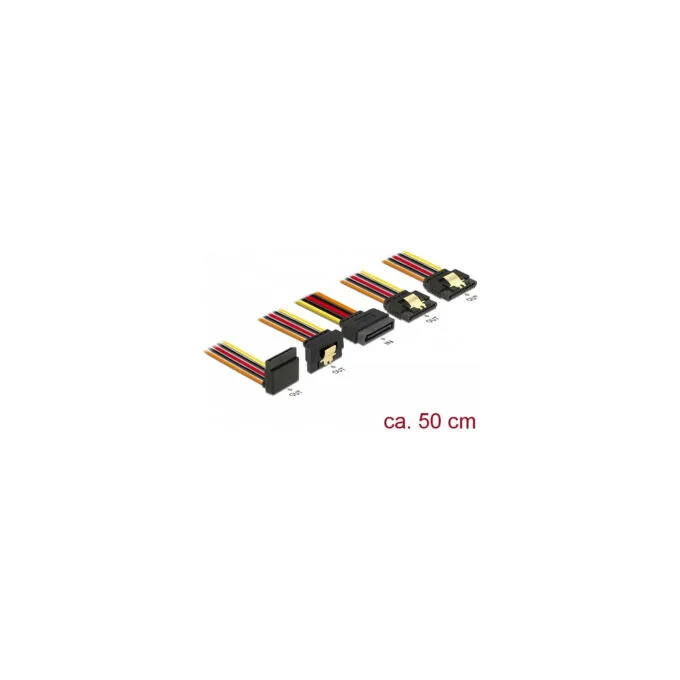 Delock Kabel SATA 15 Pin Strom Stecker mit Einrastfunktion to SATA 15 Pin Strom Buchse 2 x gerade 1 x unten 1 x oben 5... — image 2