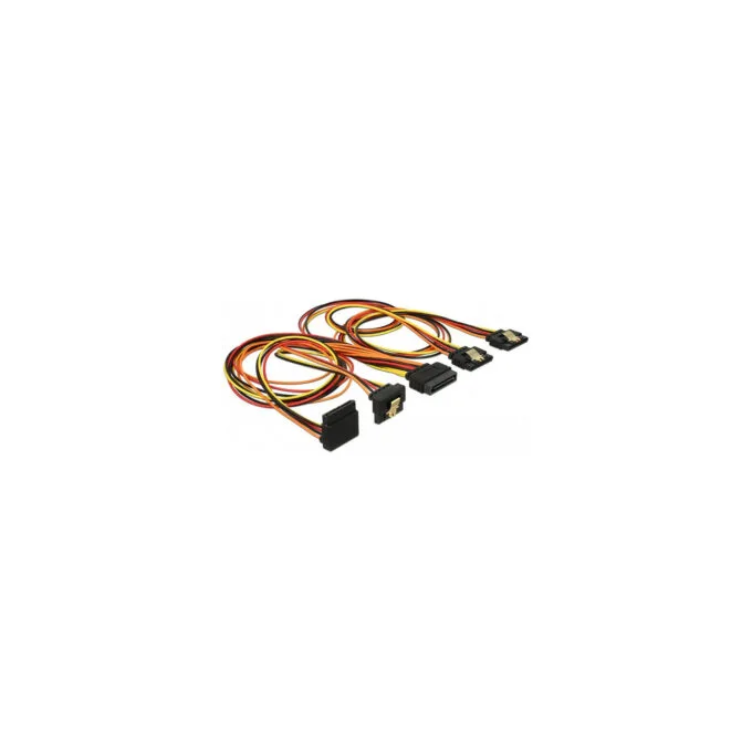 Delock Kabel SATA 15 Pin Strom Stecker mit Einrastfunktion to SATA 15 Pin Strom Buchse 2 x gerade 1 x unten 1 x oben 5... — image 1
