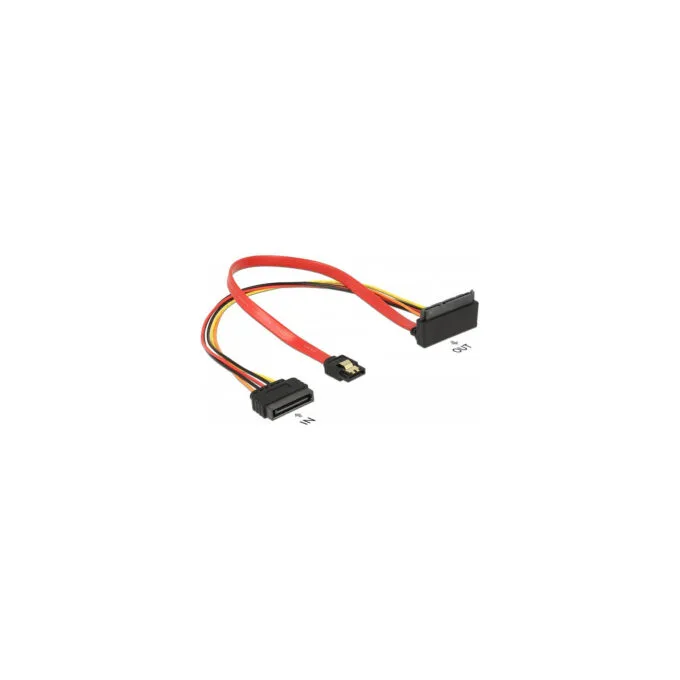 Delock Kabel SATA 6 Gb s 7 Pin Buchse + SATA 15 Pin Strom Stecker to SATA 22 Pin Buchse oben gewinkelt Metall 30 cm — image 2